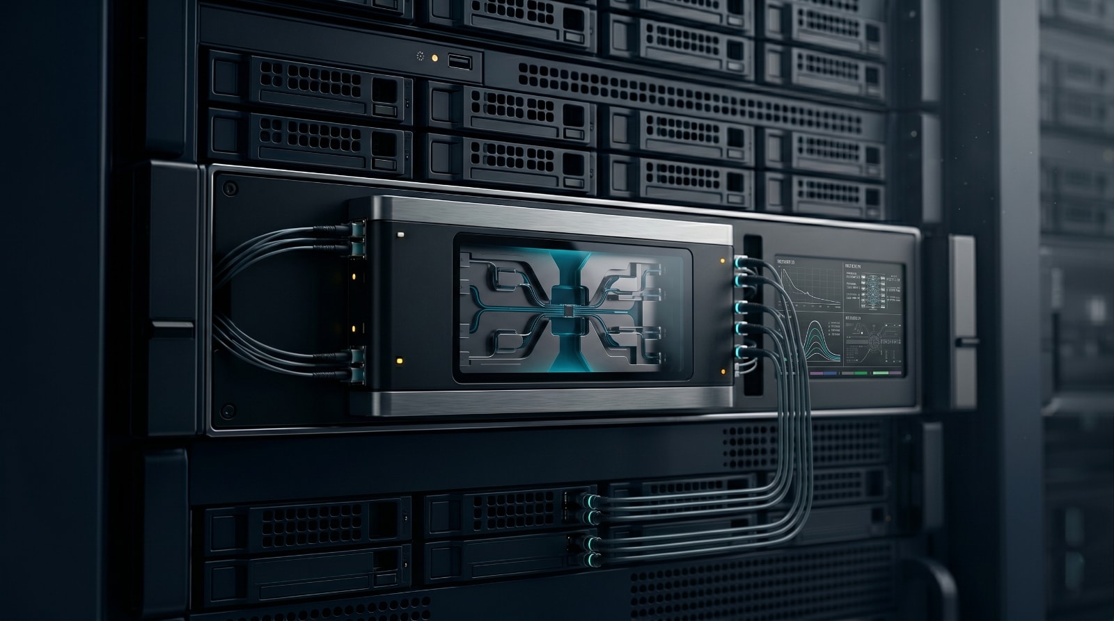 Rack-mounted physical co-processor integrated into a dark enterprise compute stack.